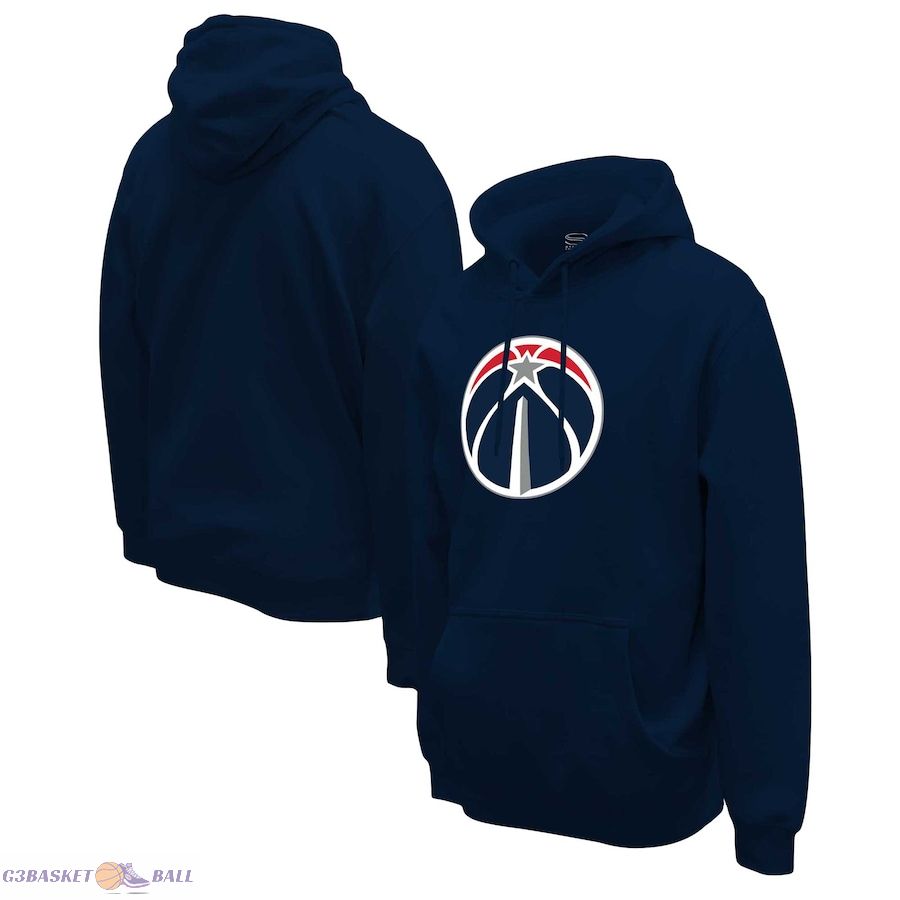 Unisex Washington Wizards Stadium Essentials Navy Primary Logo Pullover Hoodie