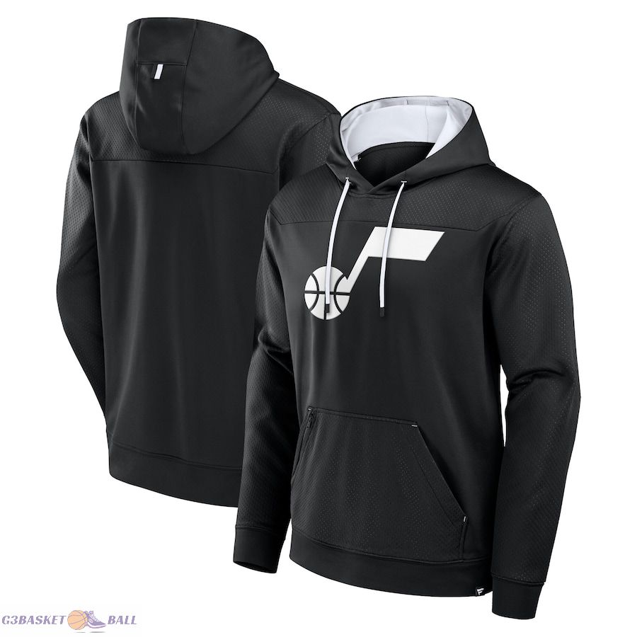 Men's Utah Jazz Fanatics Black Reserve Defender Pullover Hoodie