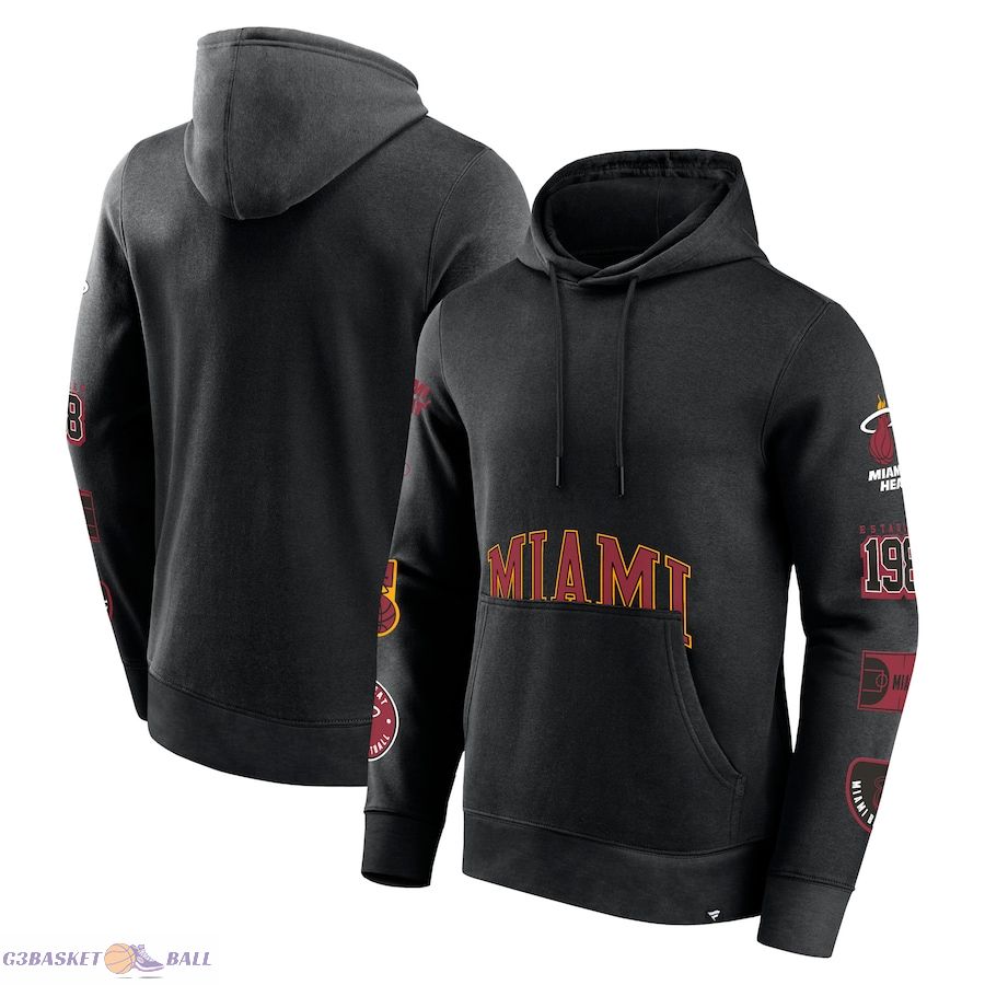 Men's Miami Heat Fanatics Black Home Court Pullover Hoodie