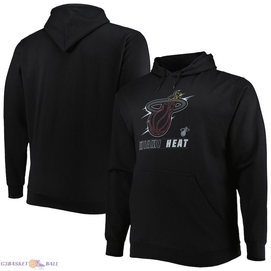 Men's Miami Heat Black Big & Tall Heart & Soul Pullover Hoodie