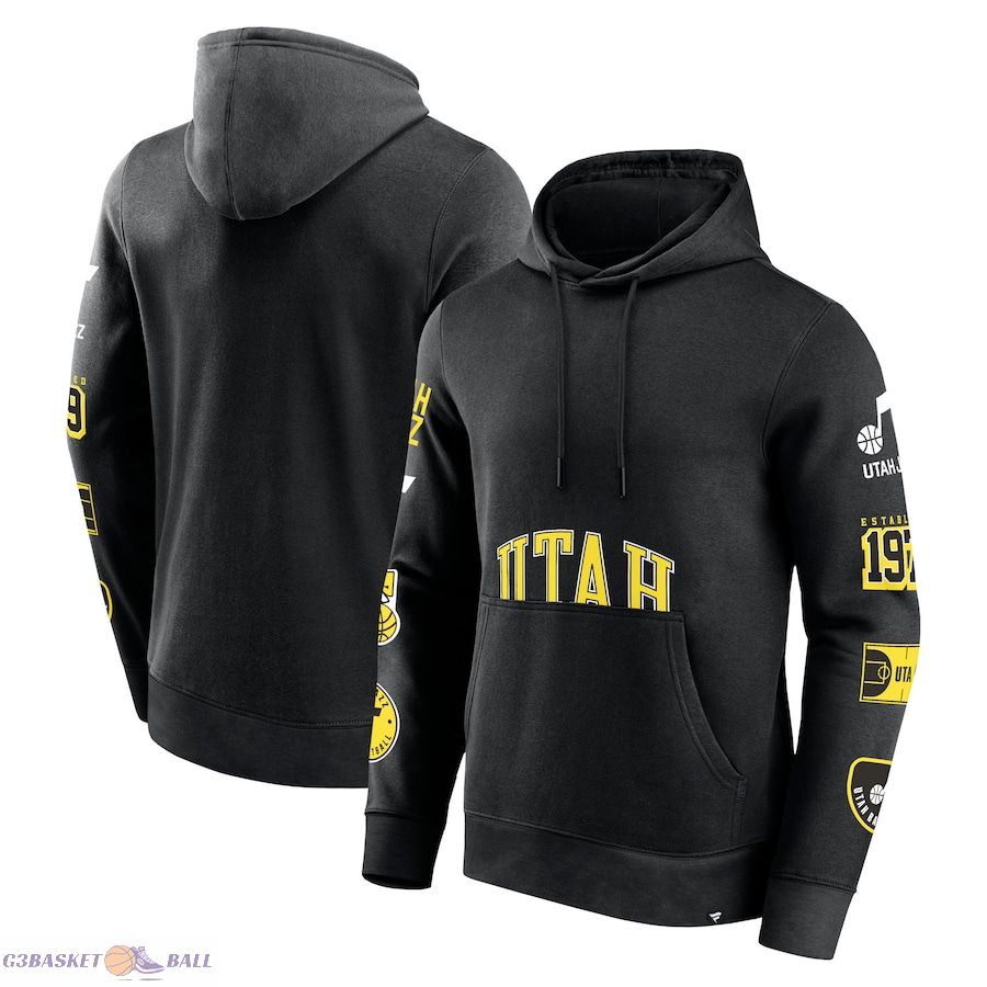 Men's Utah Jazz Fanatics Black Home Court Pullover Hoodie