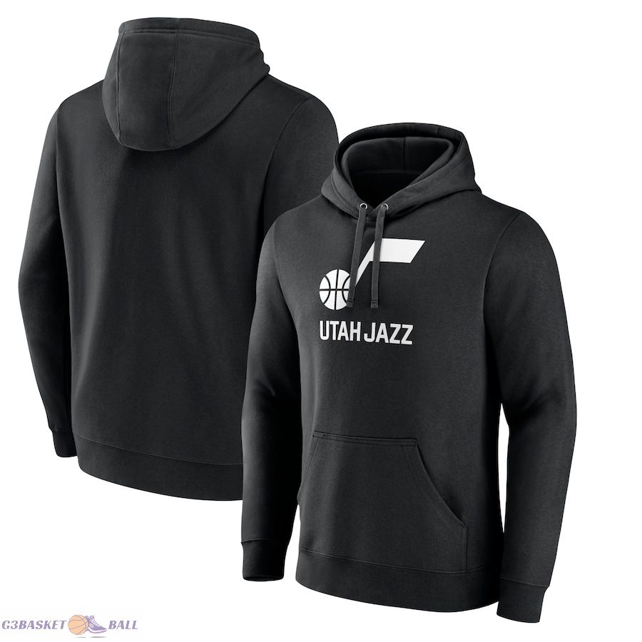 Men's Utah Jazz Black Wordmark Team Logo Pullover Hoodie