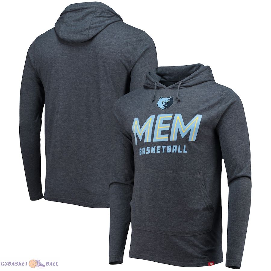 Men's Memphis Grizzlies Sportiqe Heathered Navy Practice Shoot Around Rowan Tri-Blend Pullover Hoodie