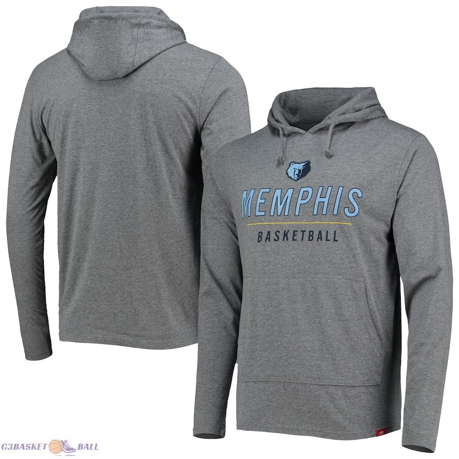 Men's Memphis Grizzlies Sportiqe Heathered Gray Practice Shoot Around Rowan Tri-Blend Pullover Hoodie