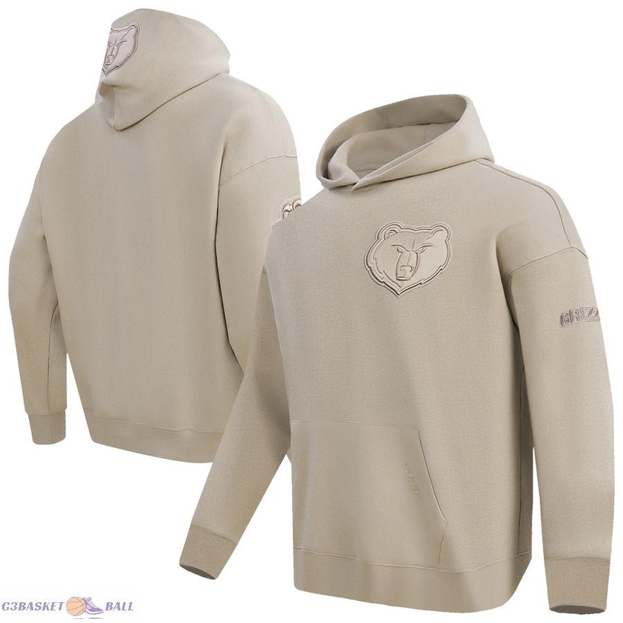 Men's Memphis Grizzlies Pro Standard Tan Neutral Dropped Shoulder Fleece Pullover Hoodie