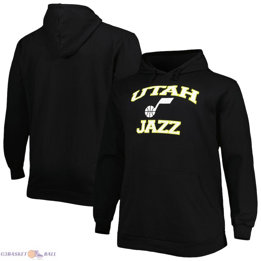 Men's Utah Jazz Black Big & Tall Heart & Soul Pullover Hoodie