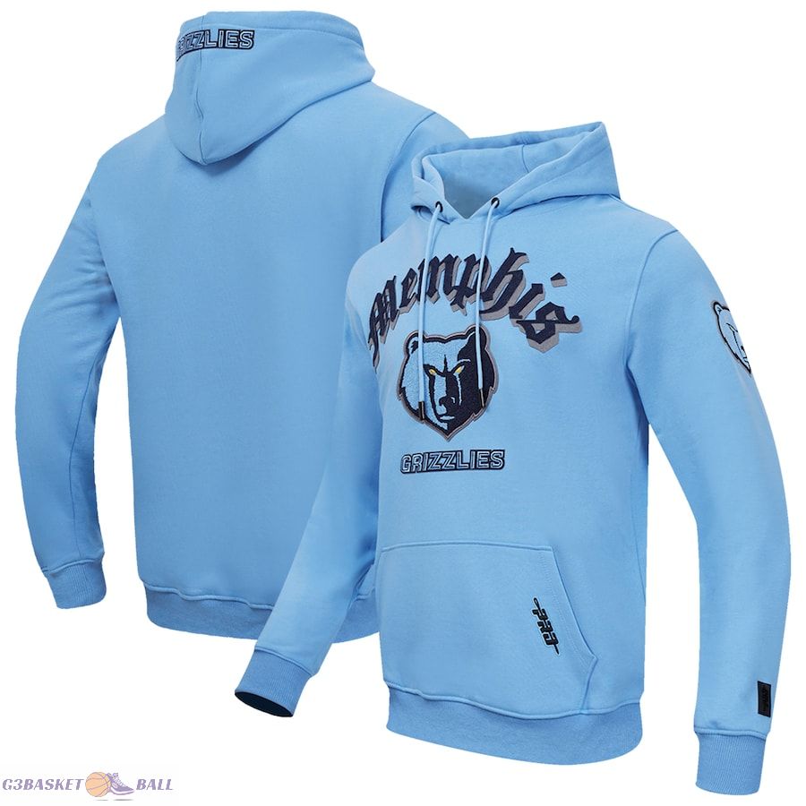 Men's Memphis Grizzlies Pro Standard Light Blue Old English Fleece Pullover Hoodie