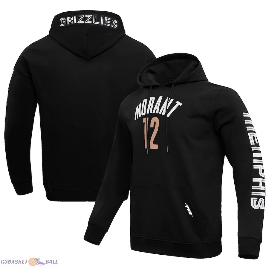 Men's Memphis Grizzlies Ja Morant Pro Standard Black 2023/24 City Edition Name & Number Pullover Hoodie