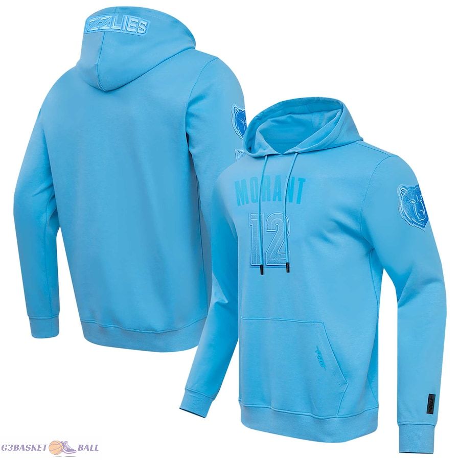 Men's Memphis Grizzlies Ja Morant Pro Standard Light Blue Triple Tonal Player Pullover Hoodie