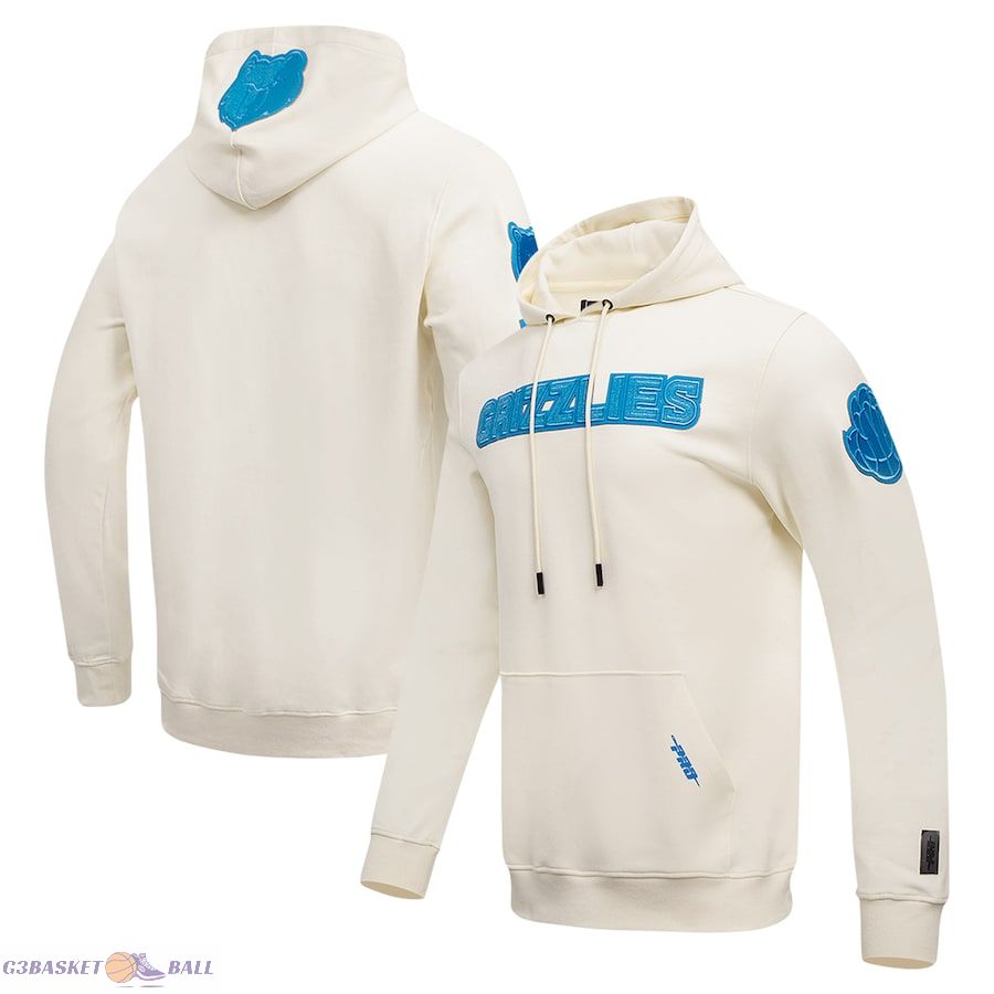 Men's Memphis Grizzlies Pro Standard Cream Triple Tonal DK Pullover Hoodie