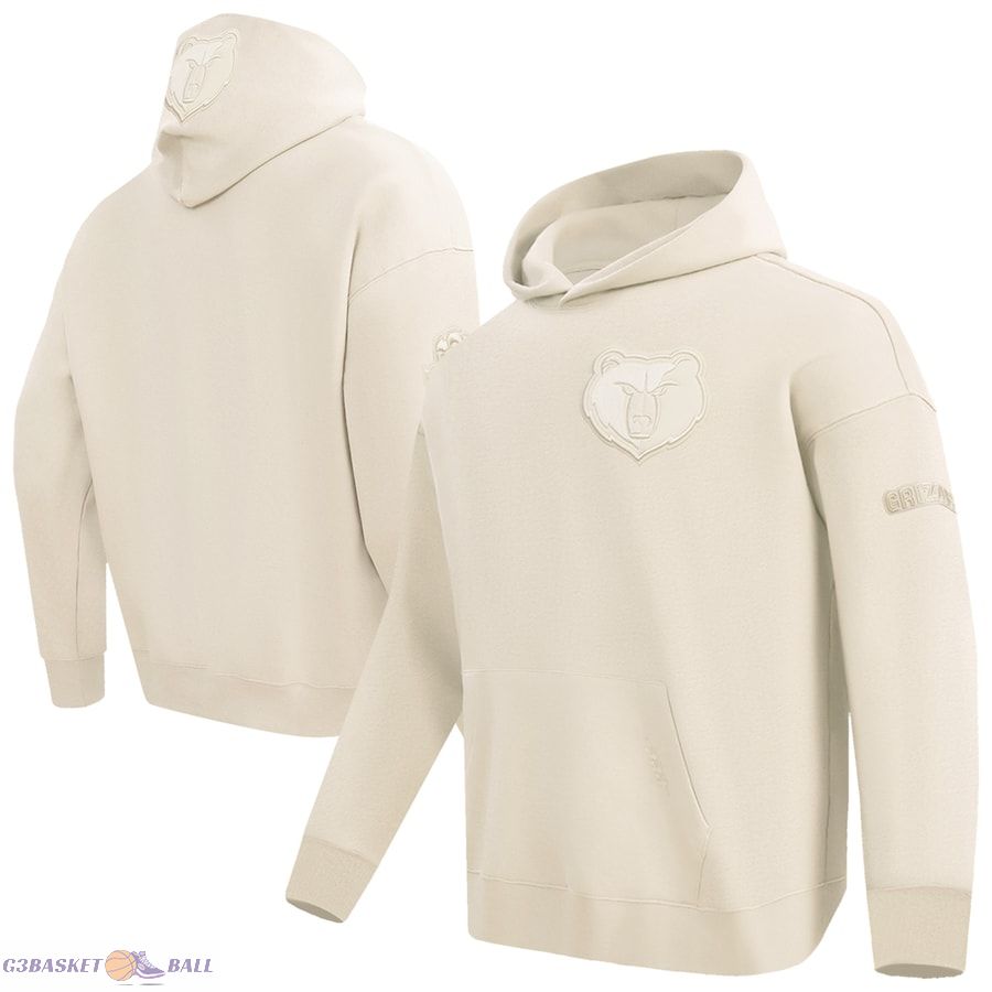 Men's Memphis Grizzlies Pro Standard Cream Neutral Dropped Shoulder Fleece Pullover Hoodie