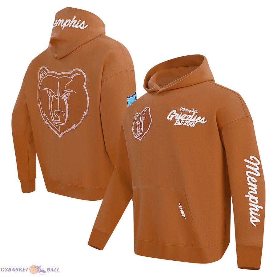 Men's Memphis Grizzlies Pro Standard Brown Paint the City Drop Shoulder Pullover Hoodie