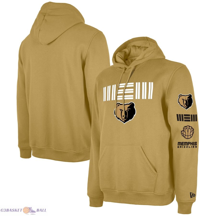 Men's Memphis Grizzlies New Era Tan Tall 2023/24 City Edition Jersey Pullover Hoodie