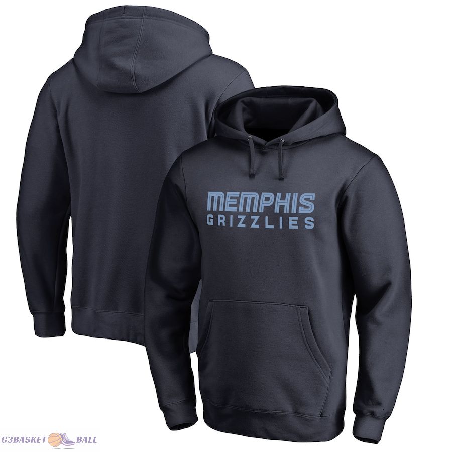 Men's Memphis Grizzlies Navy Wordmark Pullover Hoodie