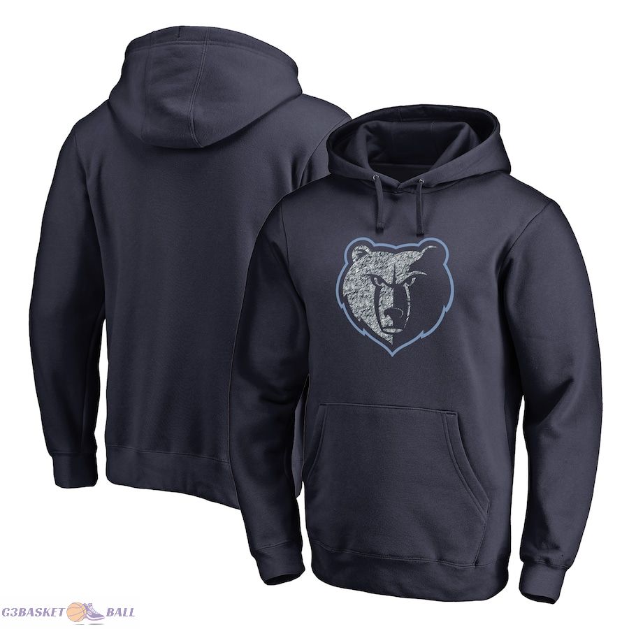 Men's Memphis Grizzlies Navy Static Logo Pullover Hoodie