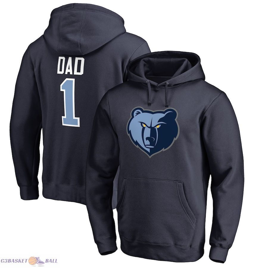 Men's Memphis Grizzlies Navy #1 Dad Pullover Hoodie