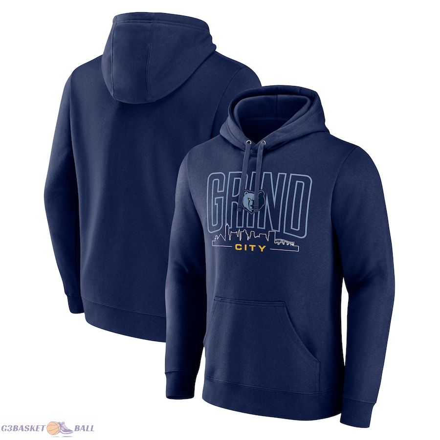 Men's Memphis Grizzlies Navy Huddle Pullover Hoodie