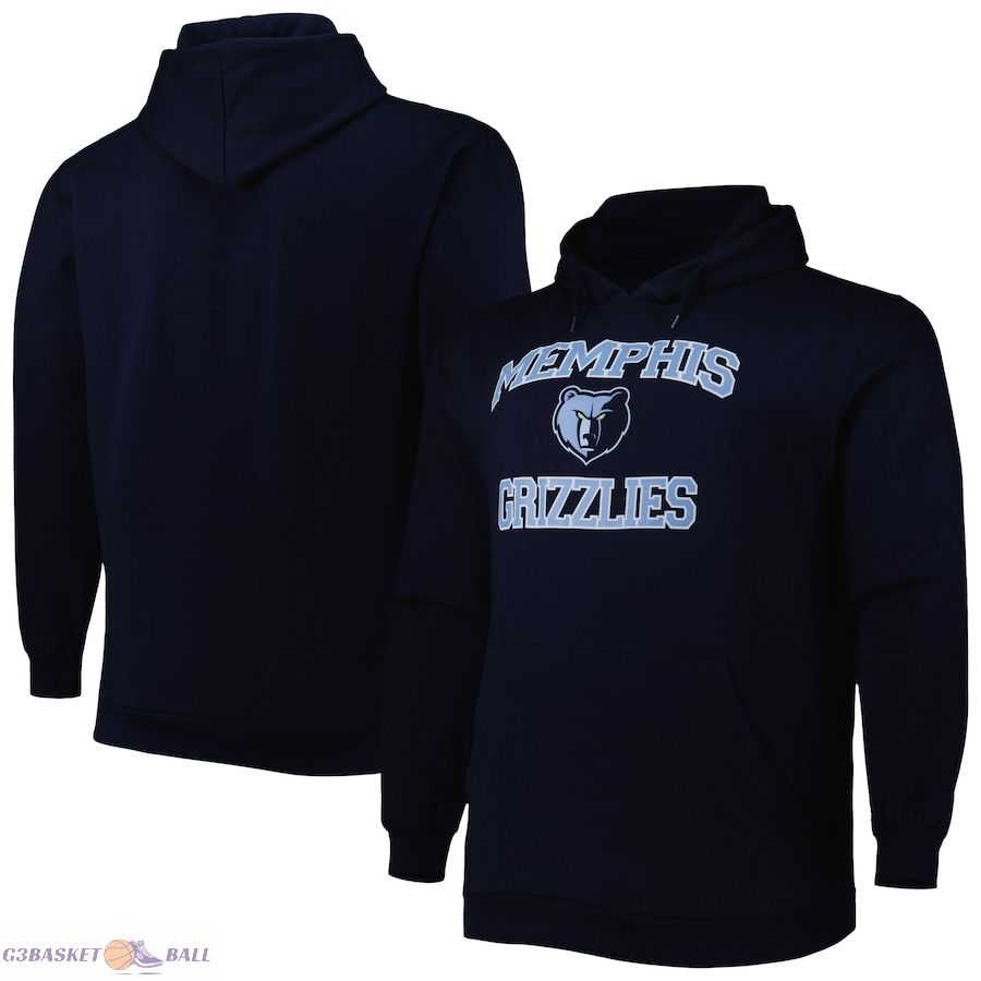 Men's Memphis Grizzlies Navy Big & Tall Heart & Soul Pullover Hoodie