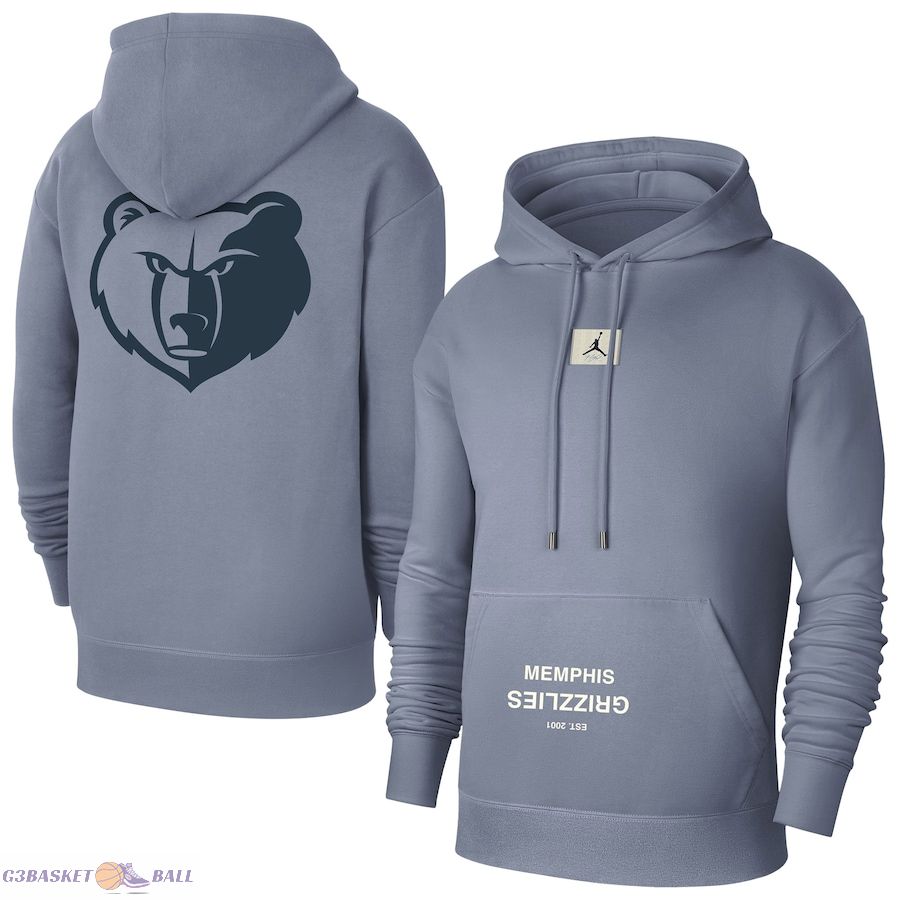 Men's Memphis Grizzlies Jordan Brand Gray Courtside Statement Edition Pullover Hoodie