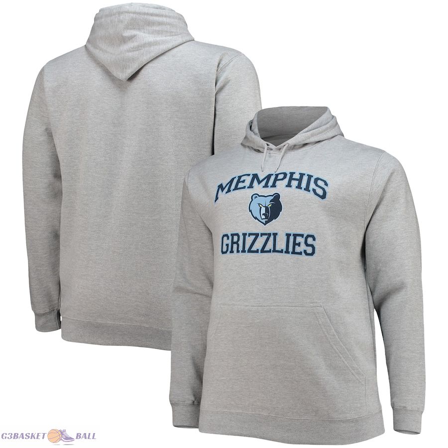 Men's Memphis Grizzlies Heathered Gray Big & Tall Heart & Soul Pullover Hoodie