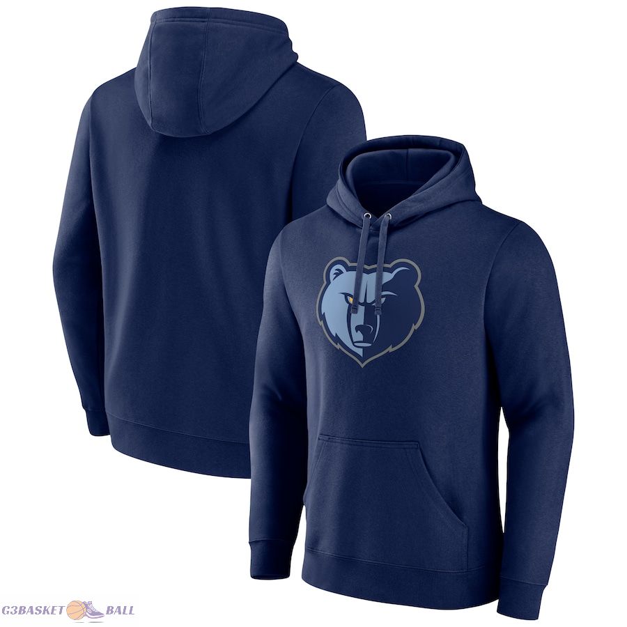 Men's Memphis Grizzlies Fanatics Navy Primary Logo Pullover Hoodie