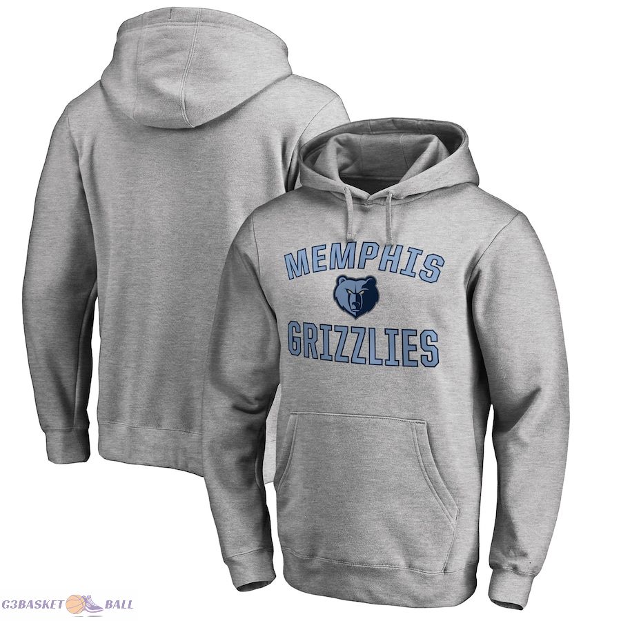 Men's Memphis Grizzlies Ash Victory Arch Pullover Hoodie