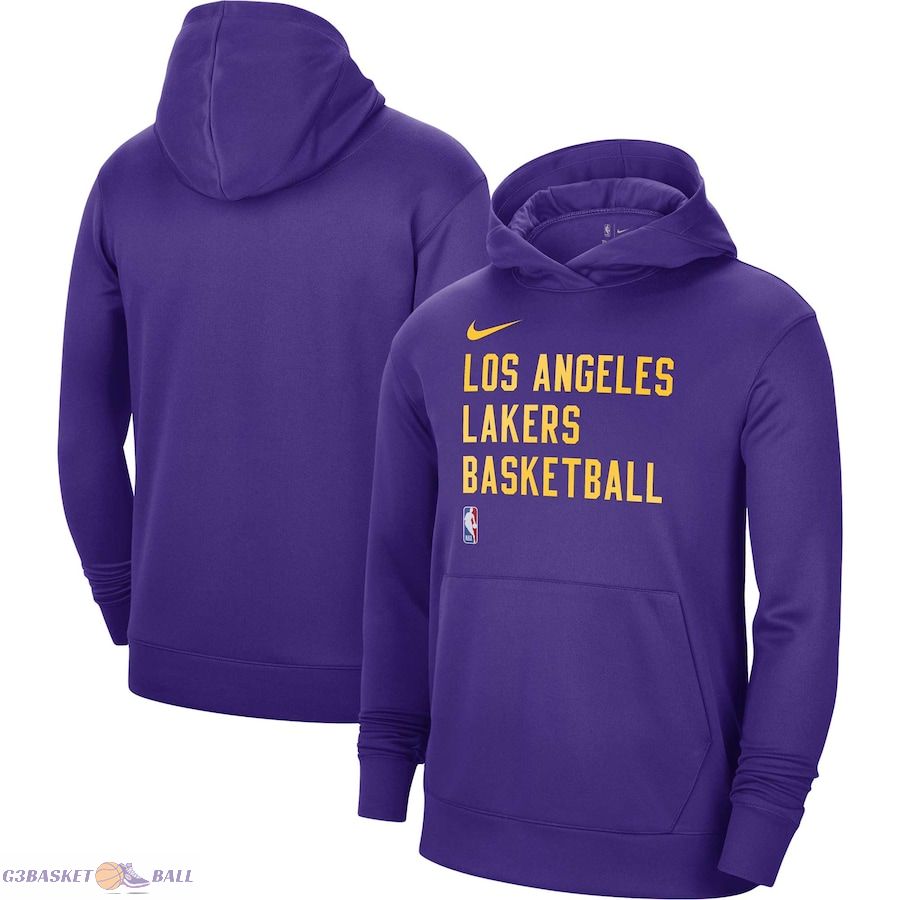 Unisex Los Angeles Lakers Nike Purple 2023/24 Performance Spotlight On-Court Practice Pullover Hoodie