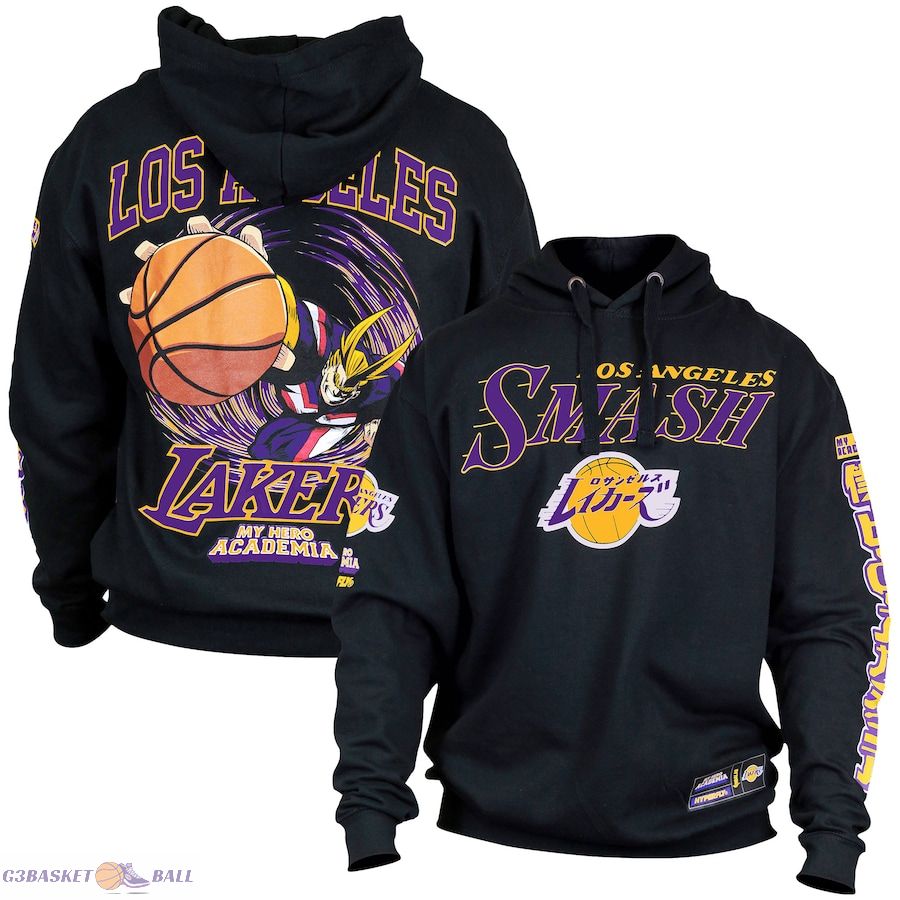 Unisex Los Angeles Lakers Hyperfly Black NBA x My Hero Academia All Might Smash Pullover Hoodie