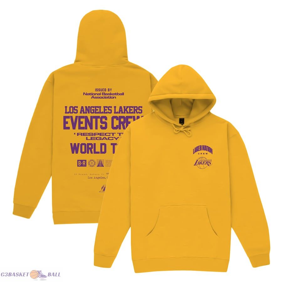 Unisex Los Angeles Lakers Bleacher Report x Mitchell & Ness Gold Backstage Crew Pullover Hoodie