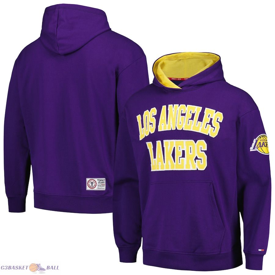 Men's Los Angeles Lakers Tommy Jeans Purple Greyson Pullover Hoodie