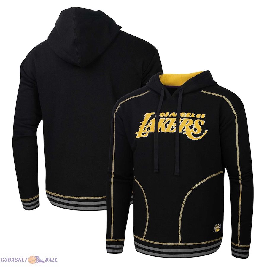 Men's Los Angeles Lakers Stadium Essentials Black Baseline Pullover Hoodie