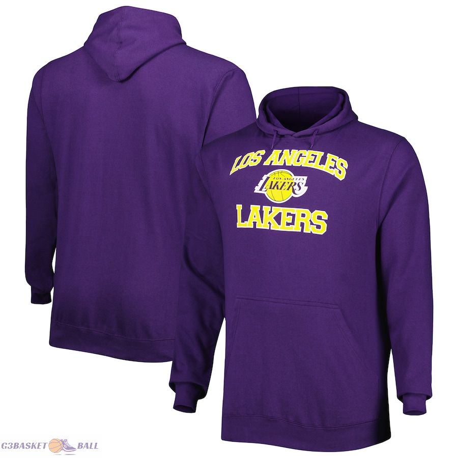 Men's Los Angeles Lakers Purple Big & Tall Heart & Soul Pullover Hoodie