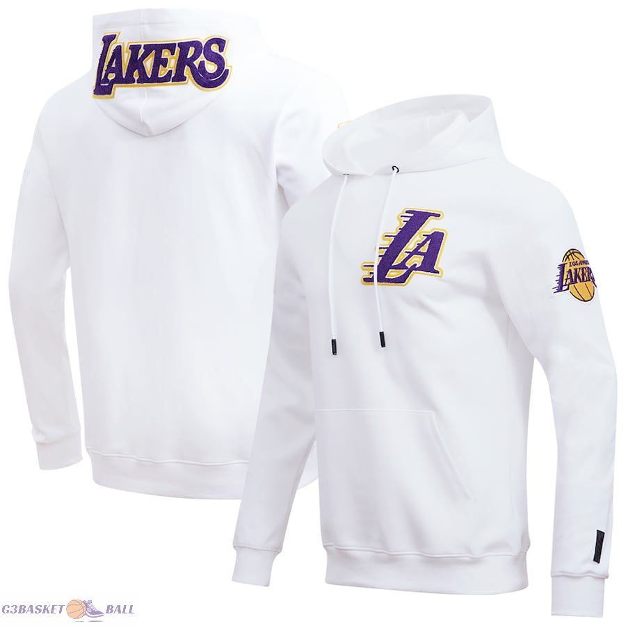 Men's Los Angeles Lakers Pro Standard White Classic Pullover Hoodie