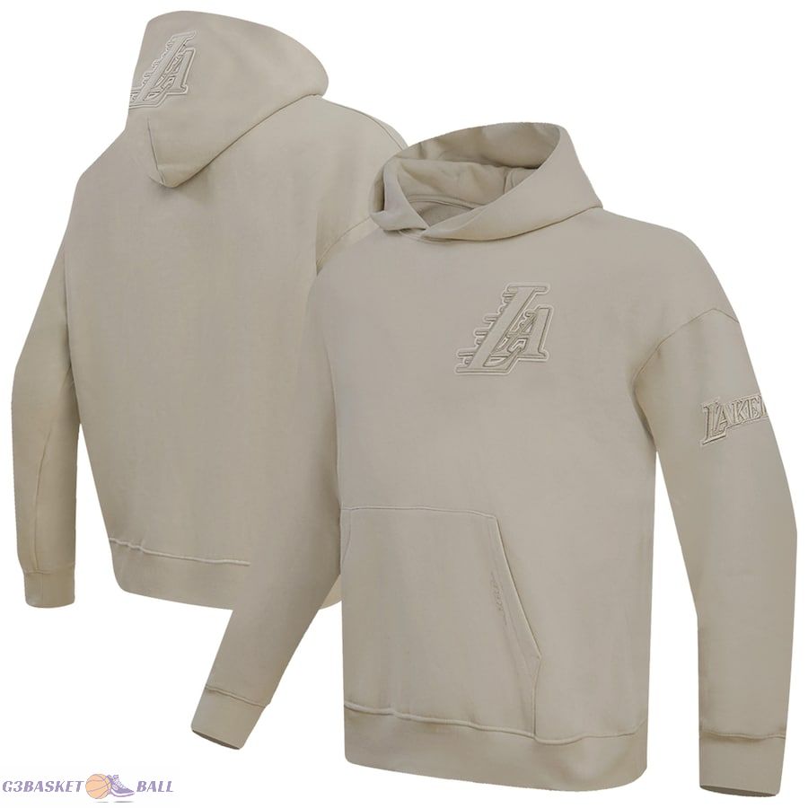 Men's Los Angeles Lakers Pro Standard Tan Neutral Dropped Shoulder Fleece Pullover Hoodie