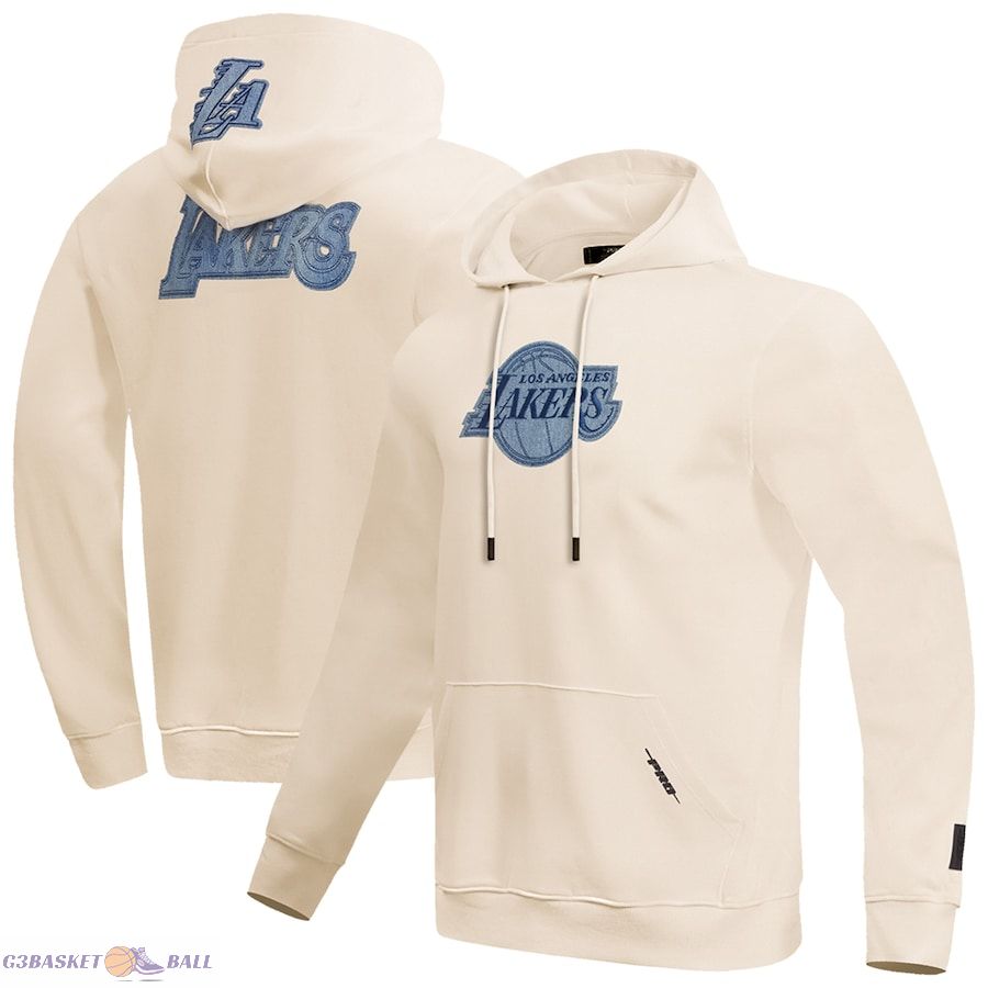 Men's Los Angeles Lakers Pro Standard Oatmeal Varsity Blues Pullover Hoodie