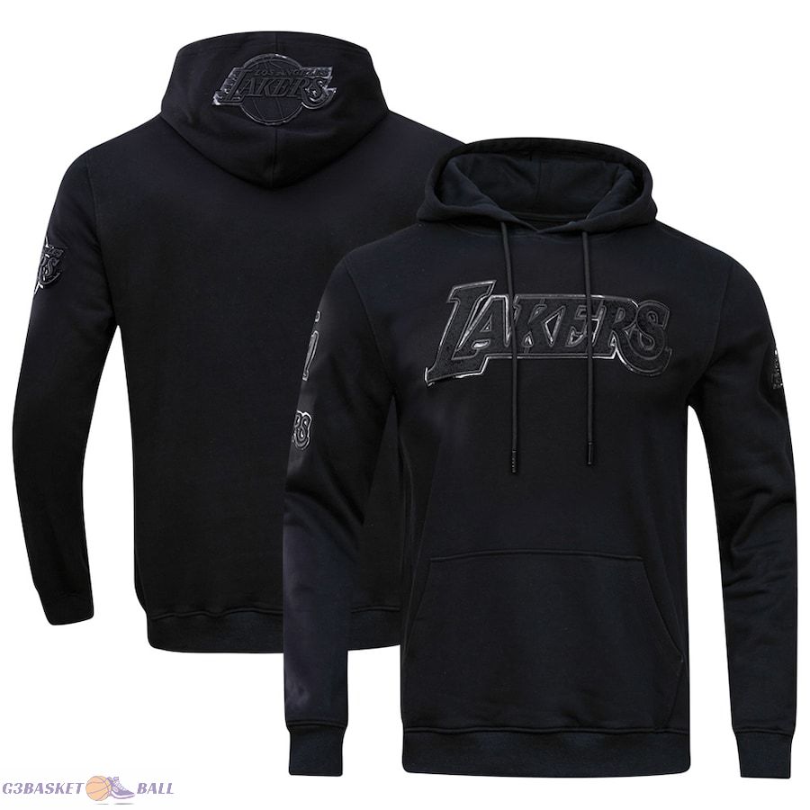 Men's Los Angeles Lakers Pro Standard Black Triple Black Logo Pullover Hoodie