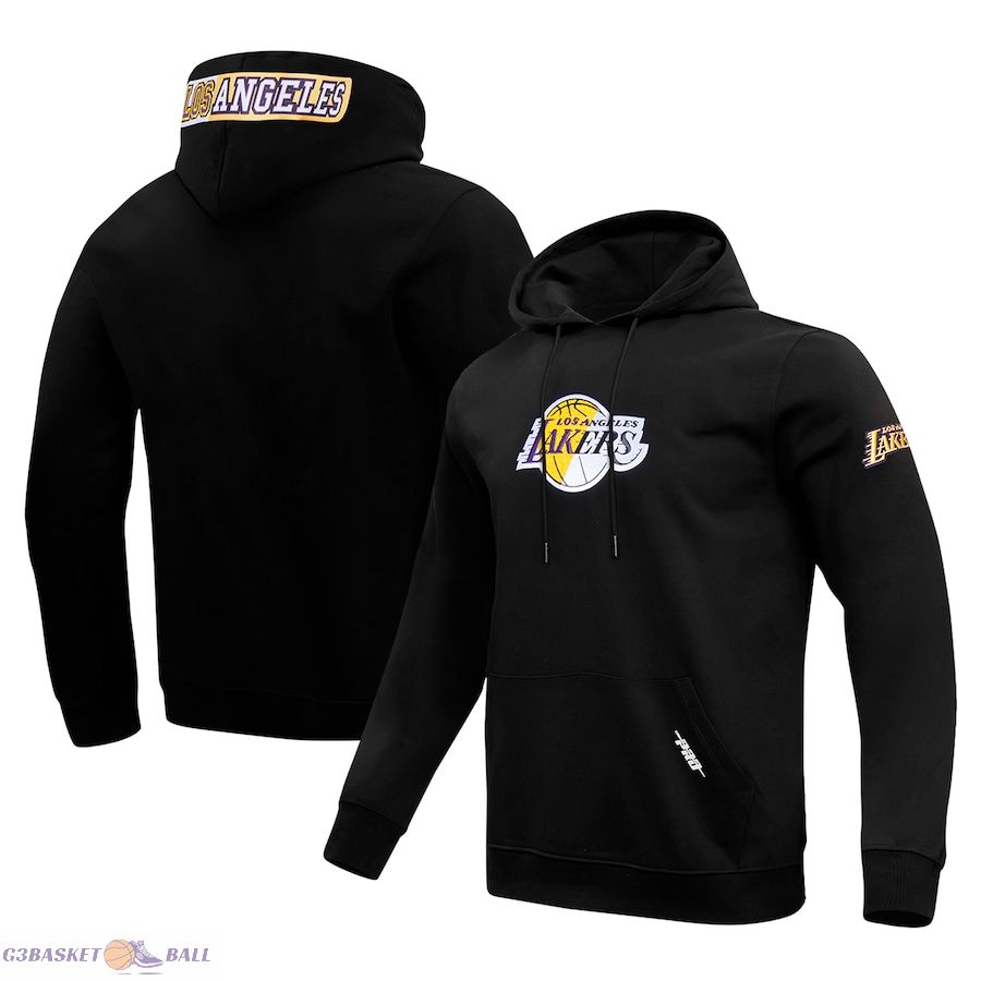 Men's Los Angeles Lakers Pro Standard Black Split Logo Pullover Hoodie