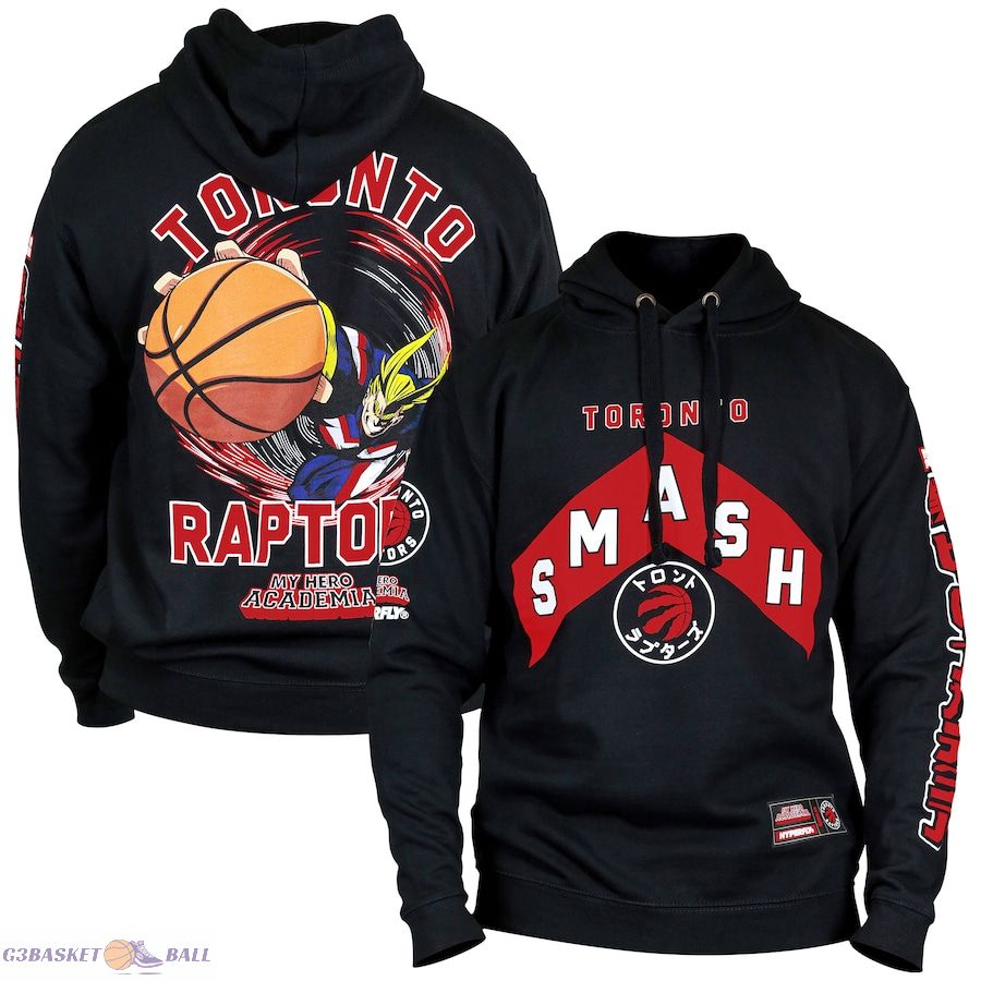 Unisex Toronto Raptors Hyperfly Black NBA x My Hero Academia All Might Smash Pullover Hoodie