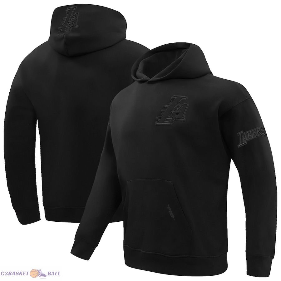 Men's Los Angeles Lakers Pro Standard Black Neutral Dropped Shoulder Fleece Pullover Hoodie