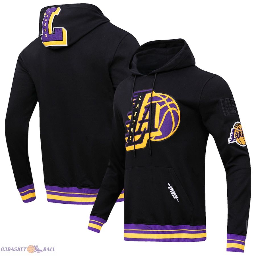 Men's Los Angeles Lakers Pro Standard Black Mash Up Fleece Pullover Hoodie