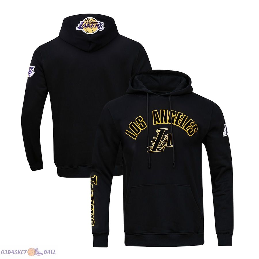 Men's Los Angeles Lakers Pro Standard Black Classic FLC Pullover Hoodie