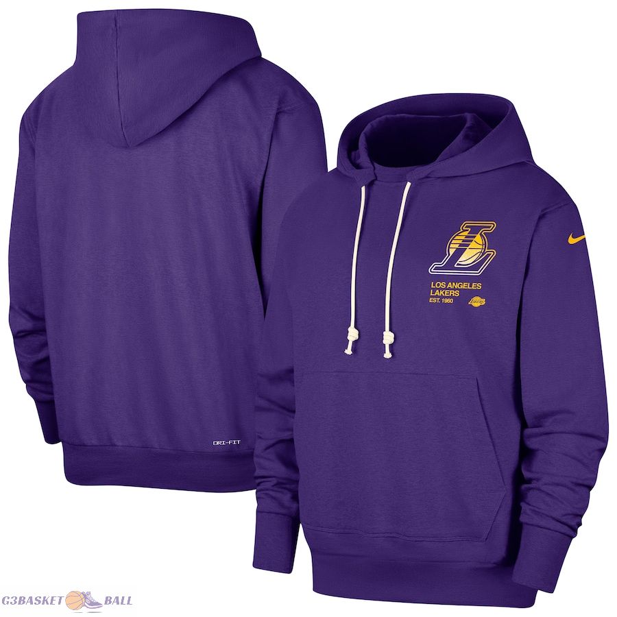 Men's Los Angeles Lakers Nike Purple Courtside Standard Issue Premium Performance Pullover Hoodie