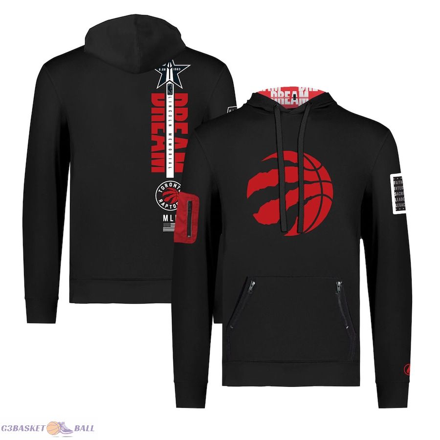 Unisex Toronto Raptors FISLL x Black History Collection Black Pullover Hoodie