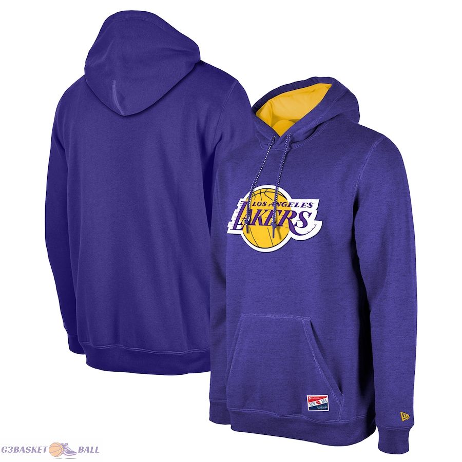 Men's Los Angeles Lakers New Era Purple Corduroy Applique Pullover Hoodie