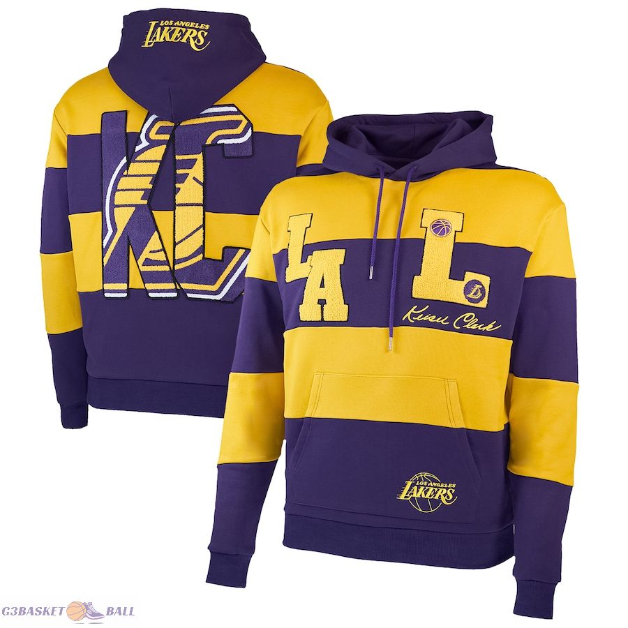 Men's Los Angeles Lakers NBA x Keiser Clark Purple/Gold No Caller ID Pullover Hoodie