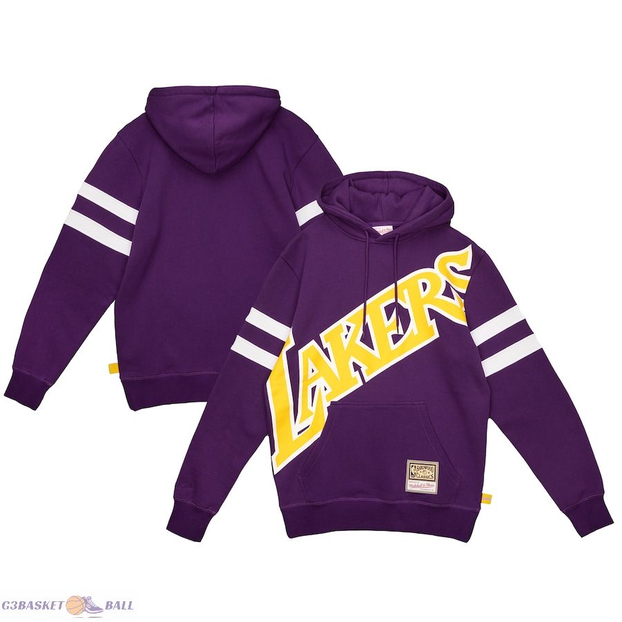 Men's Los Angeles Lakers Mitchell & Ness Purple Substantial Fleece Pullover Hoodie