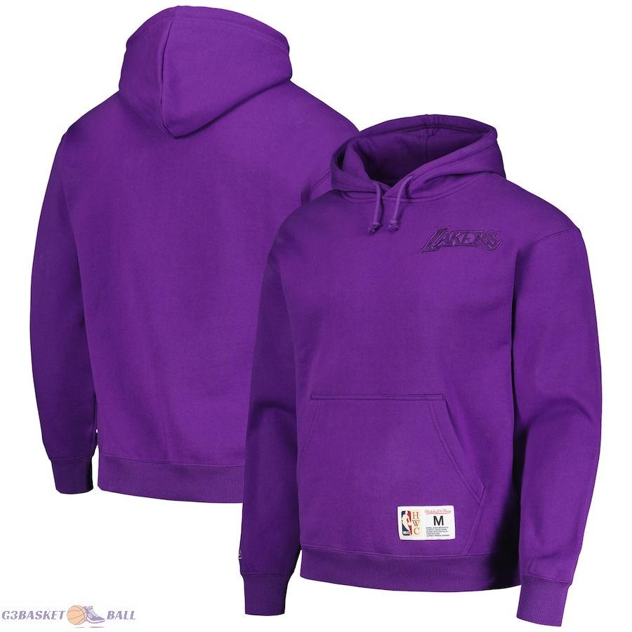 Men's Los Angeles Lakers Mitchell & Ness Purple Hardwood Classics Tonal Pullover Hoodie