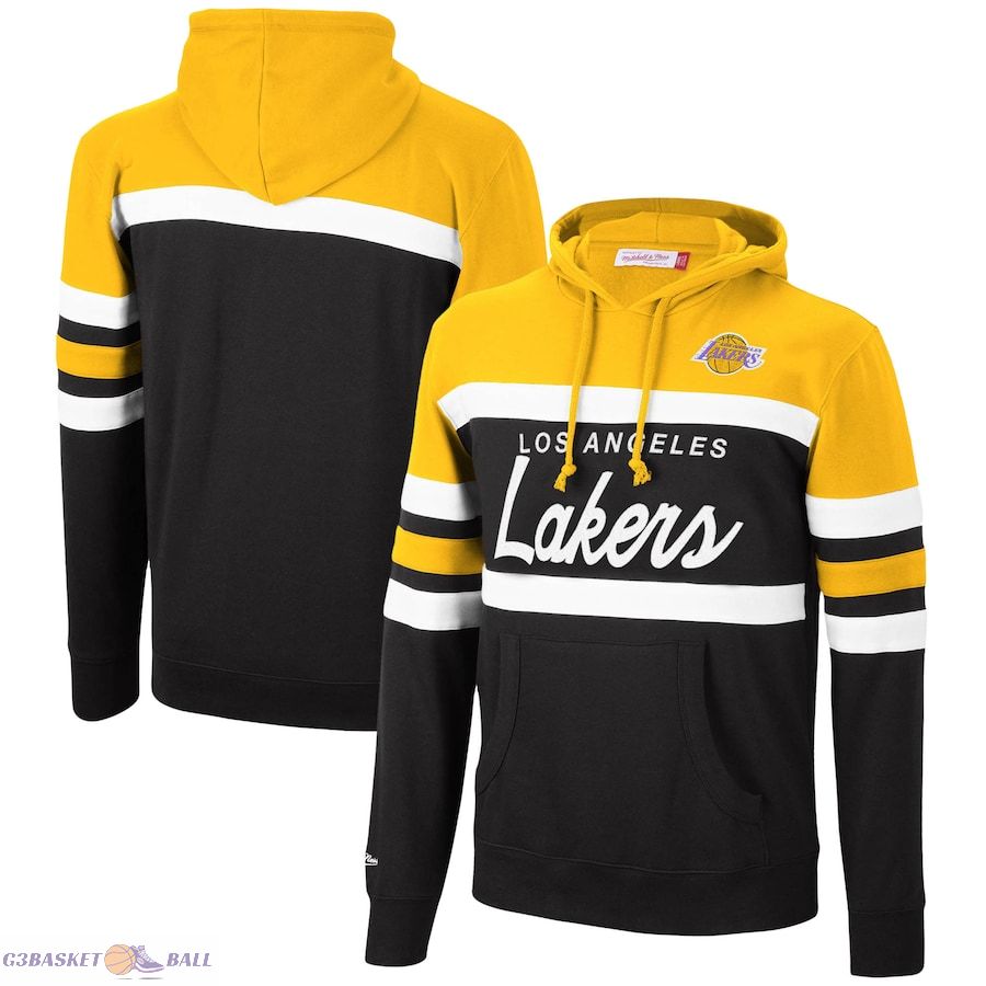 Men's Los Angeles Lakers Mitchell & Ness Gold/Black Head Coach Pullover Hoodie