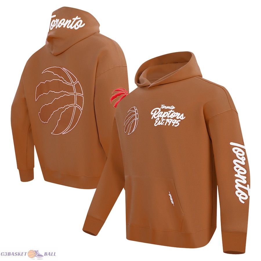 Men's Toronto Raptors Pro Standard Brown Paint the City Drop Shoulder Pullover Hoodie