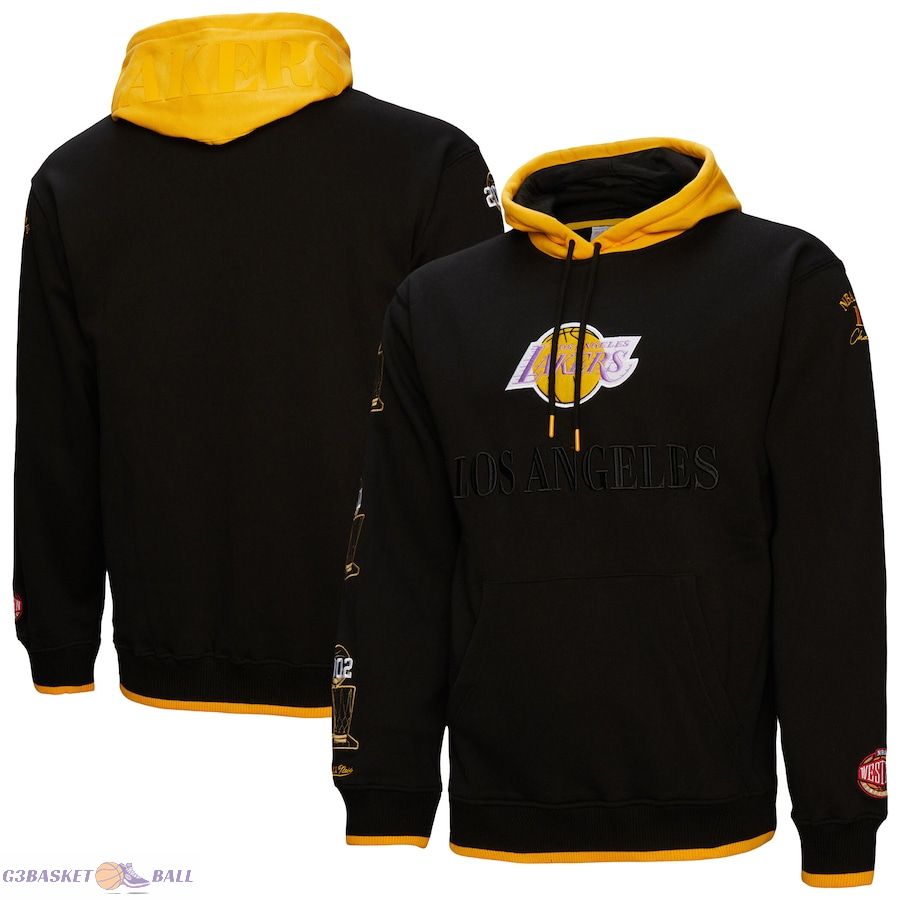 Men's Los Angeles Lakers Mitchell & Ness Black Hardwood Classics Team OG 3.0 Pullover Hoodie